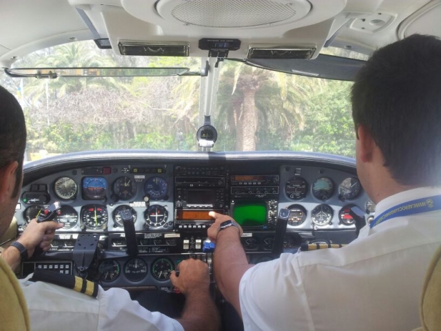 Panel de control de la avioneta